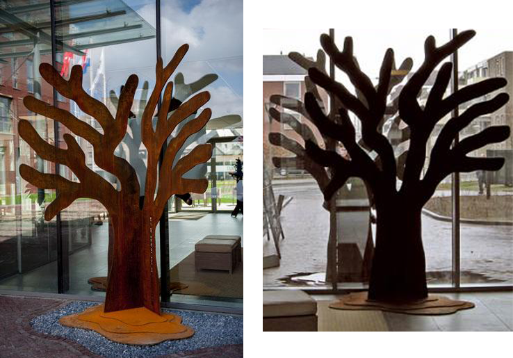 Sculptuur: wensboom met dichtregel voor zorgcentrum
